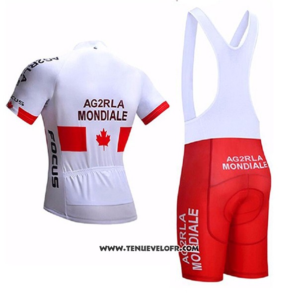 2017 Maillot Ciclismo Ag2r La Mondiale Mondiale Blanc Manches Courtes et Cuissard